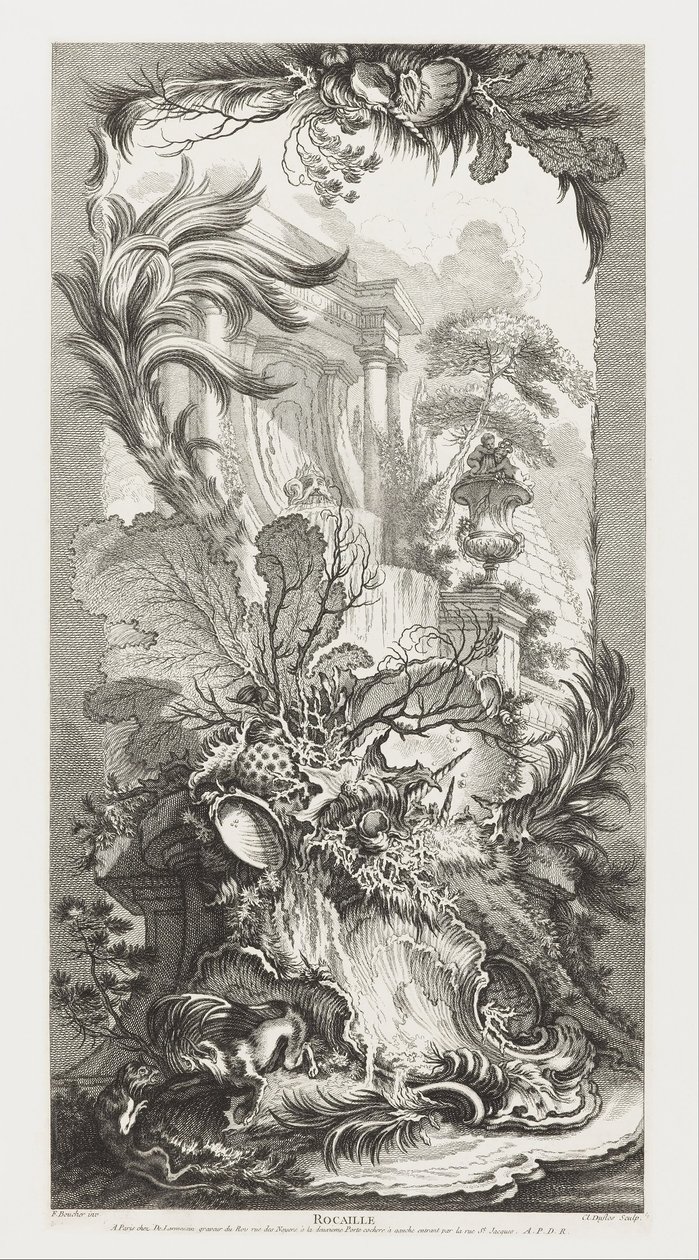 Rocaille [Design Rococó] em Nouveaux Morceaux pour des paravents [Novos Conceitos para Ecrãs] de François Boucher