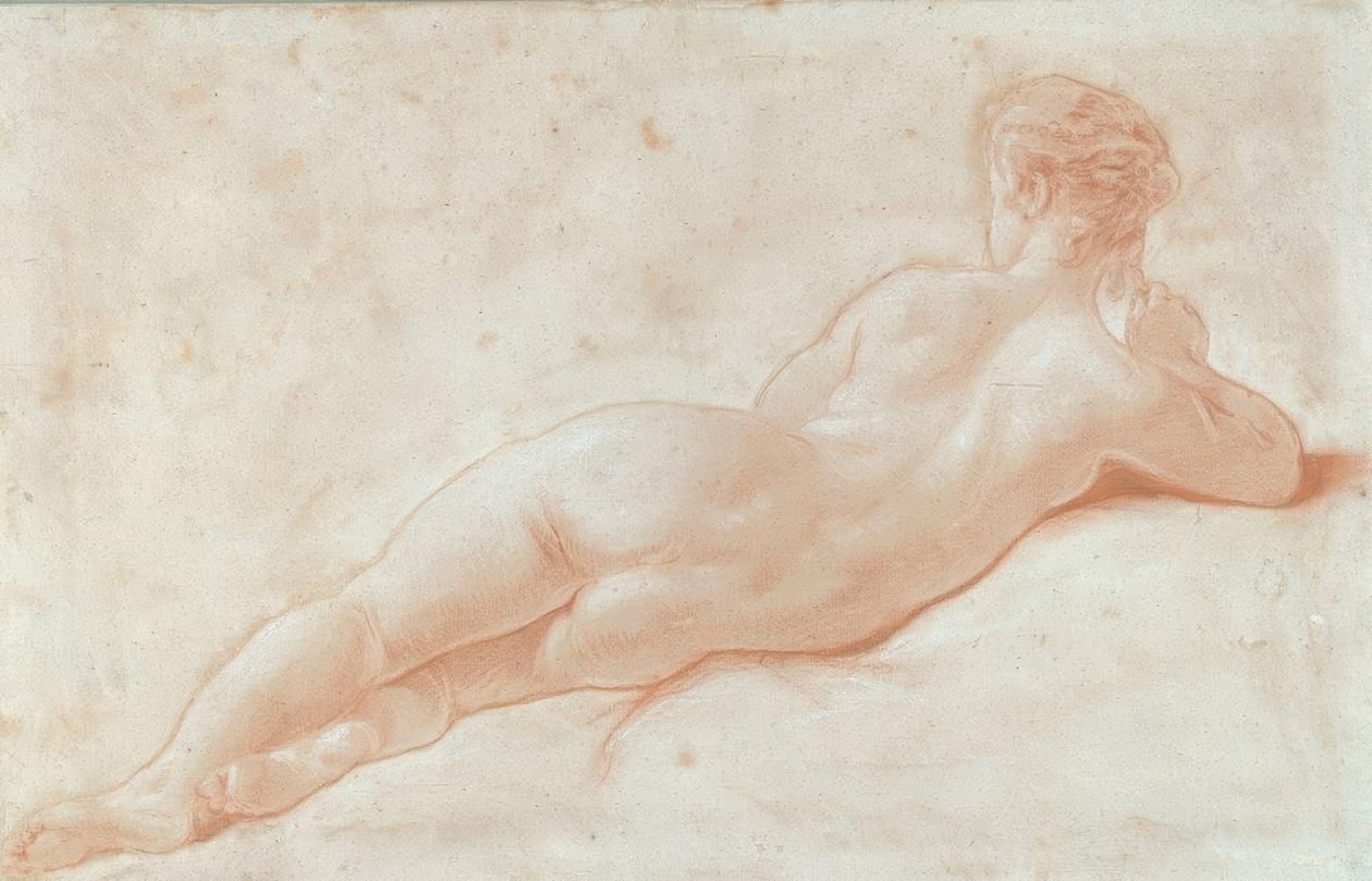 Voltar ato de uma mulher que mente de François Boucher
