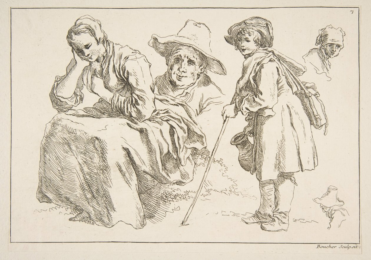 Folha de esboços, 1753. de François Boucher