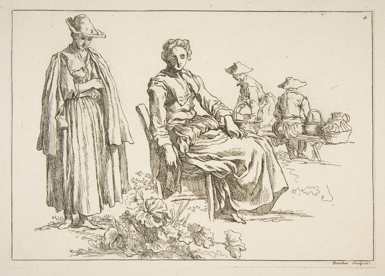 Folha de esboços, 1753. de François Boucher