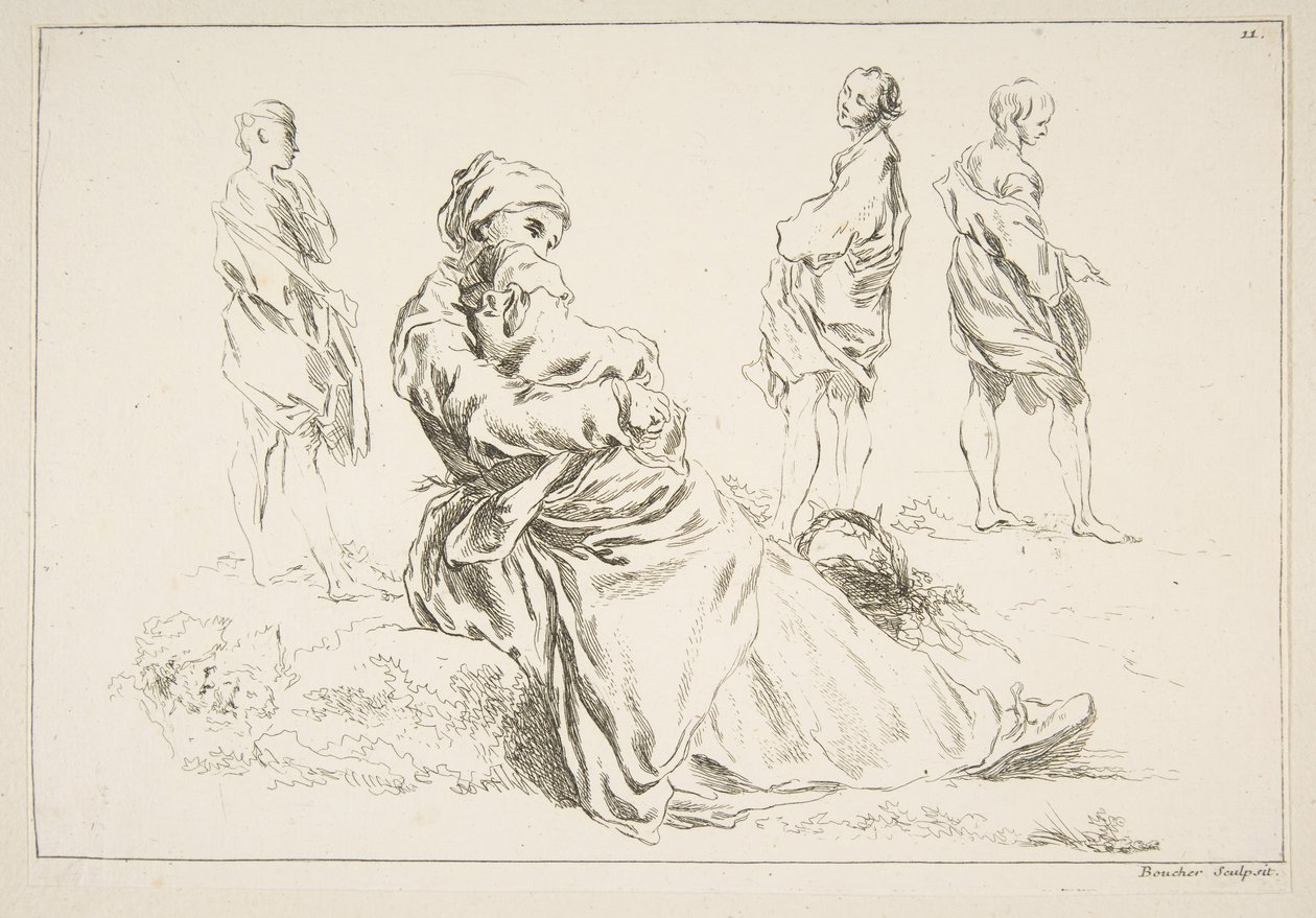 Folha de esboços, 1753. de François Boucher