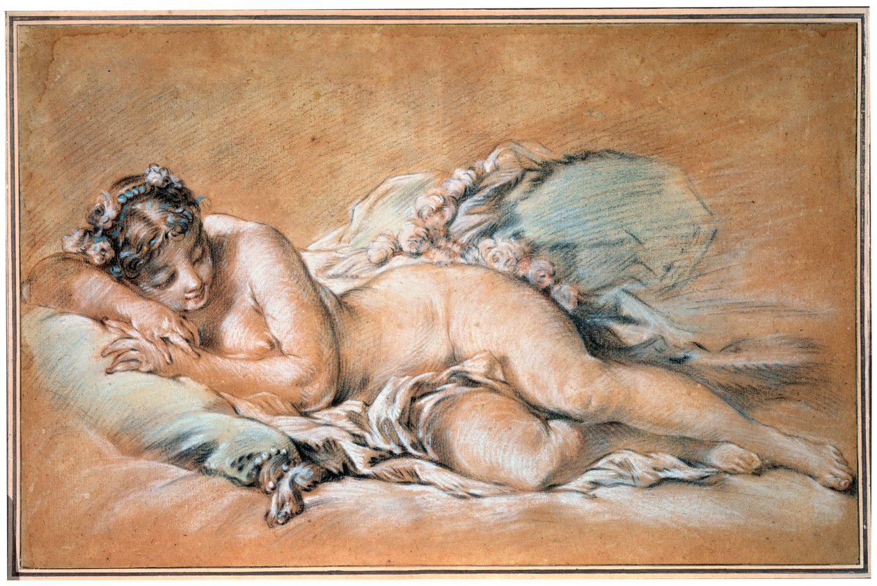 Jovem adormecida, 1758. de François Boucher