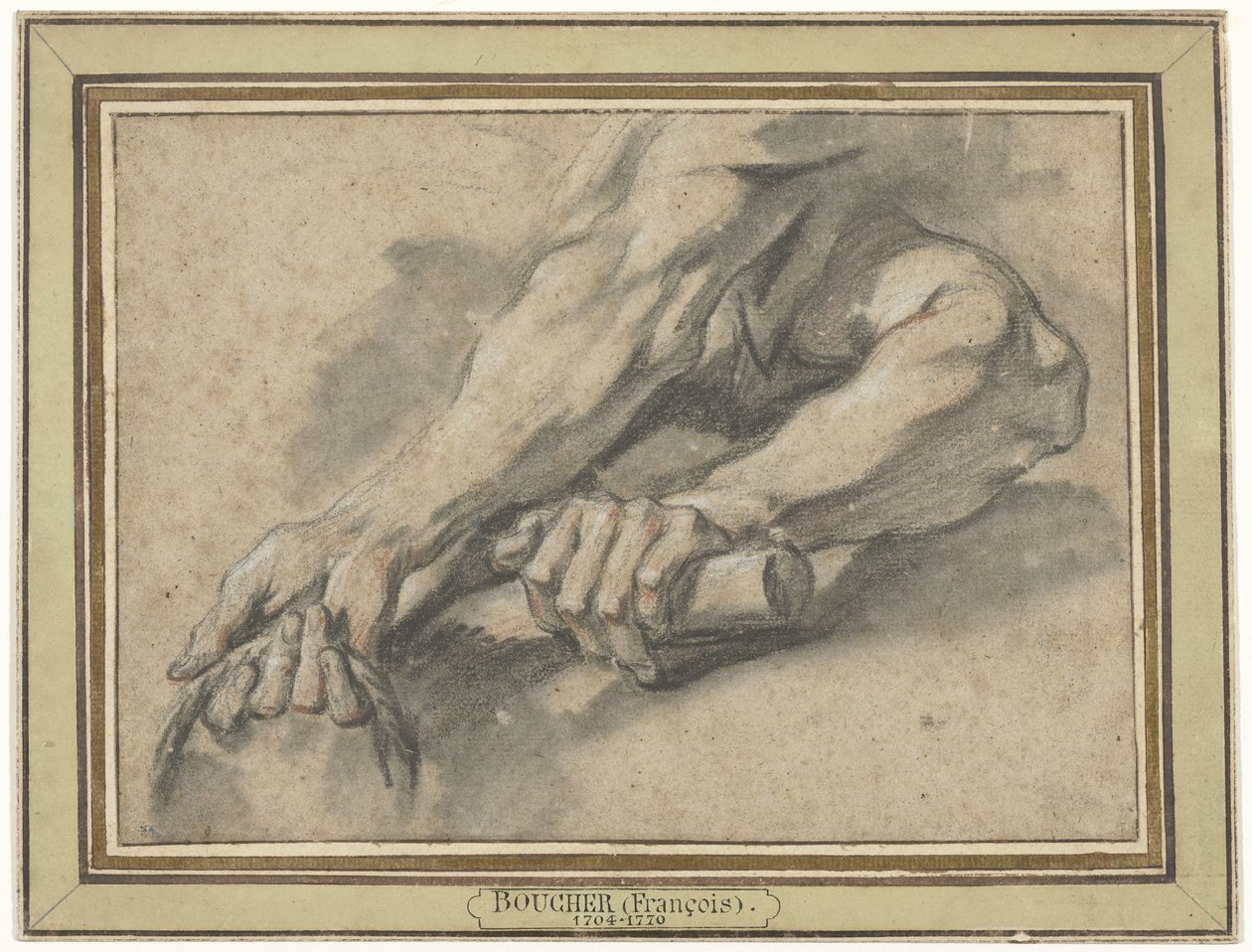 Estudos de dois antebraços de François Boucher