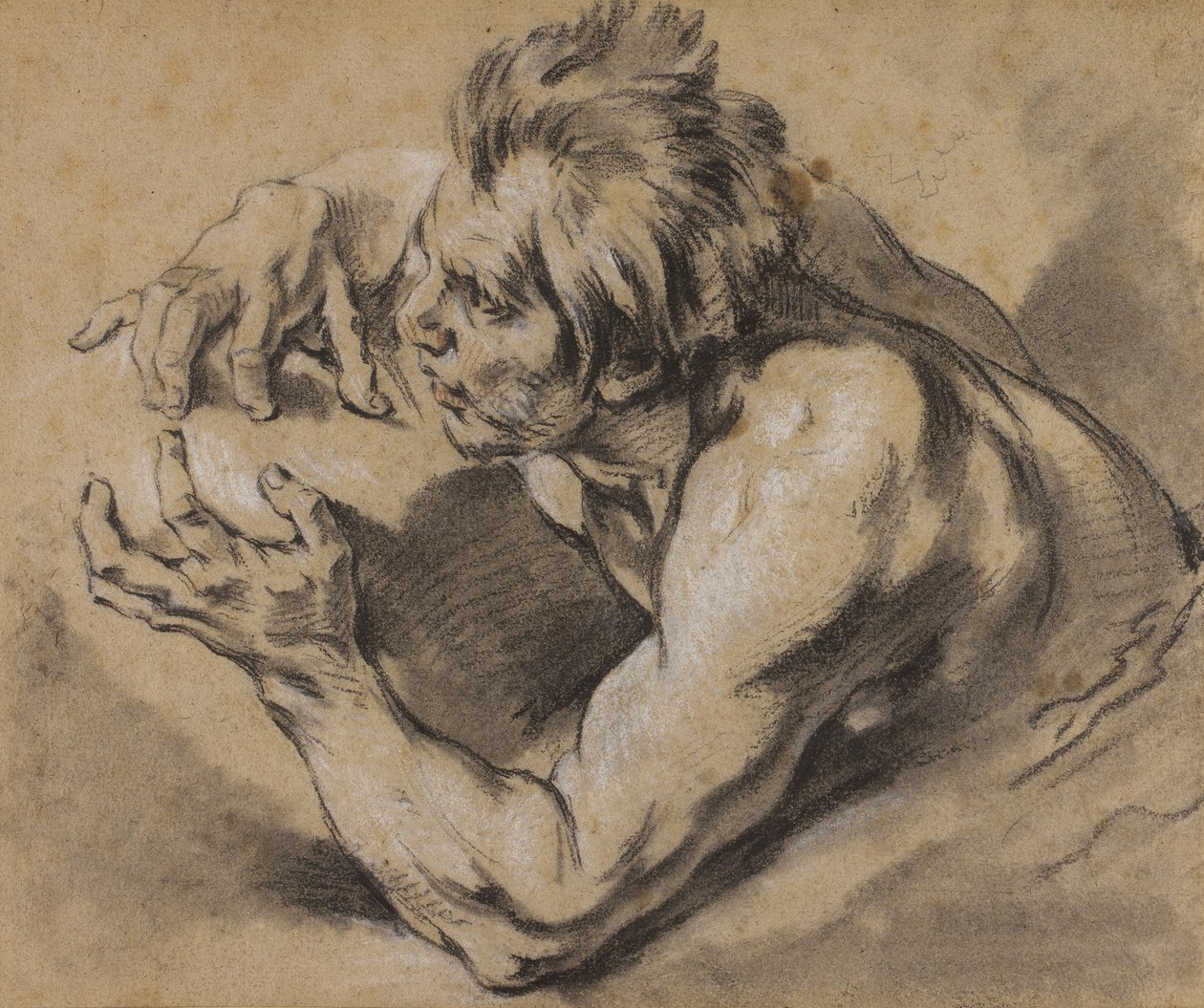 Estudo de um Tritão, 1748-53 de François Boucher