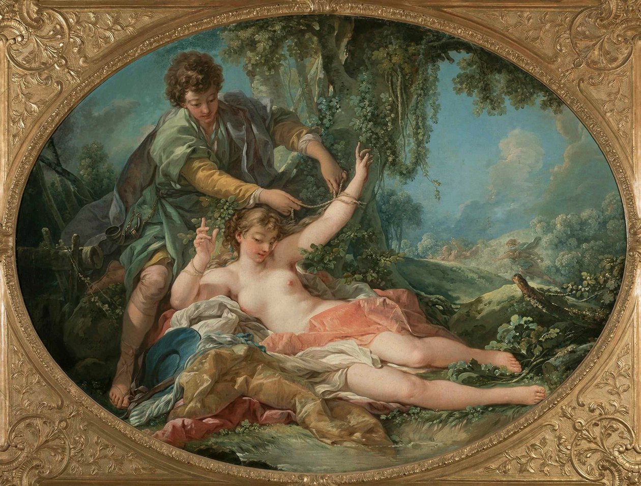 Sylvia libertada por Aminta , 1755. de François Boucher