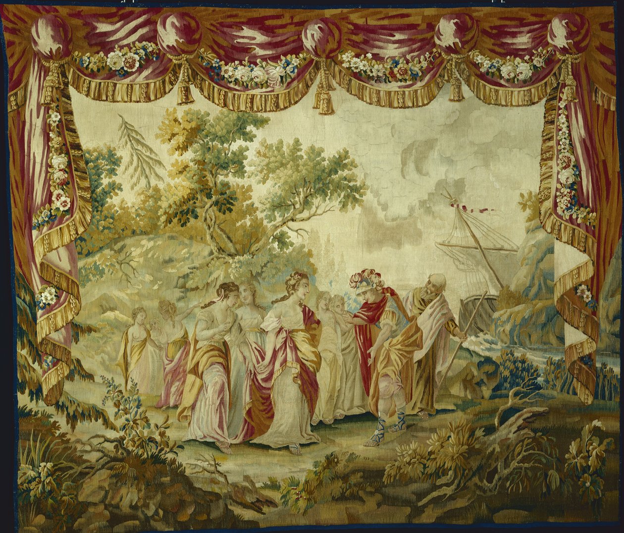 A chegada de Telêmaco na ilha de Calypso, a partir de A história de Telêmaco, após 1776 de François Boucher