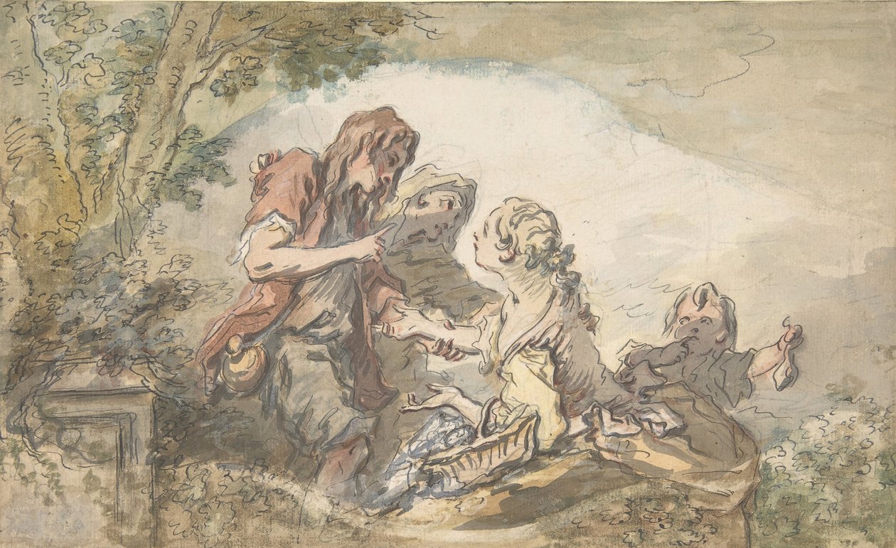 A cartomante, século XVIII. de François Boucher