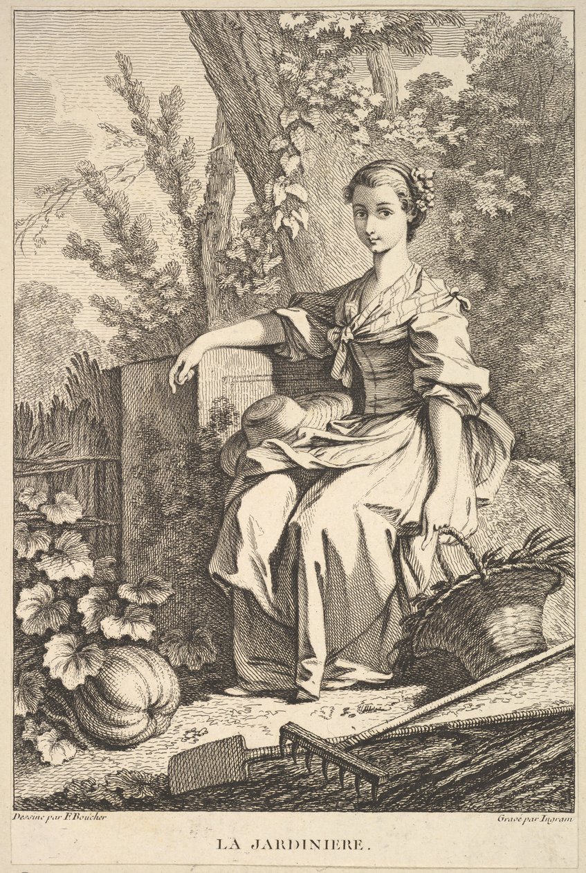 O jardineiro, 1741-63. de François Boucher