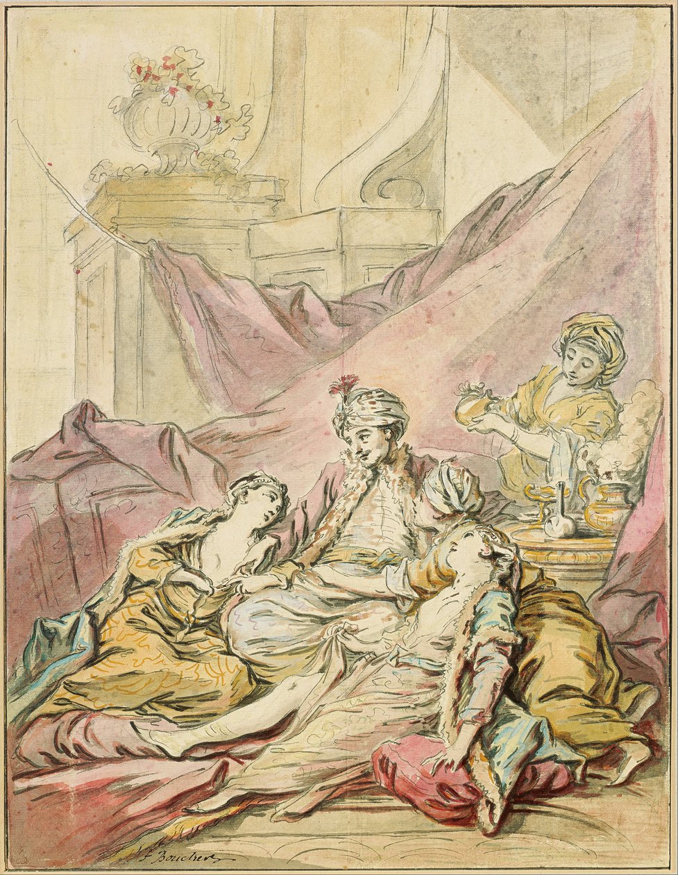 O Paxá no seu harém, c. 1735-1739 de François Boucher