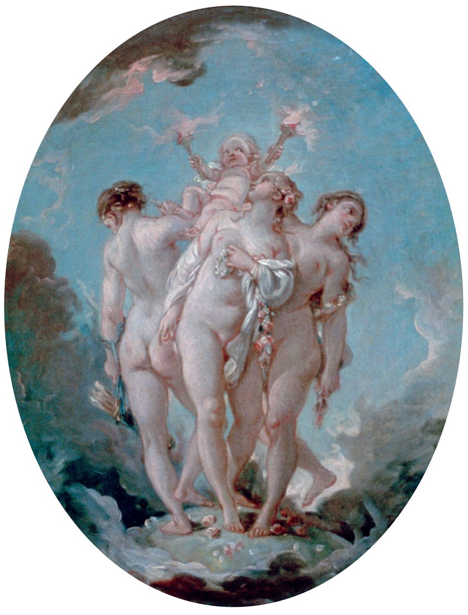 As Três Graças, c1725-1770 de François Boucher
