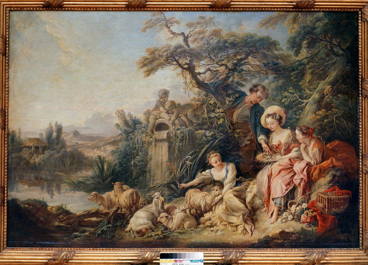 O Ninho ou Presentes do Pastor Pintura de François Boucher (1703-1770) de François Boucher