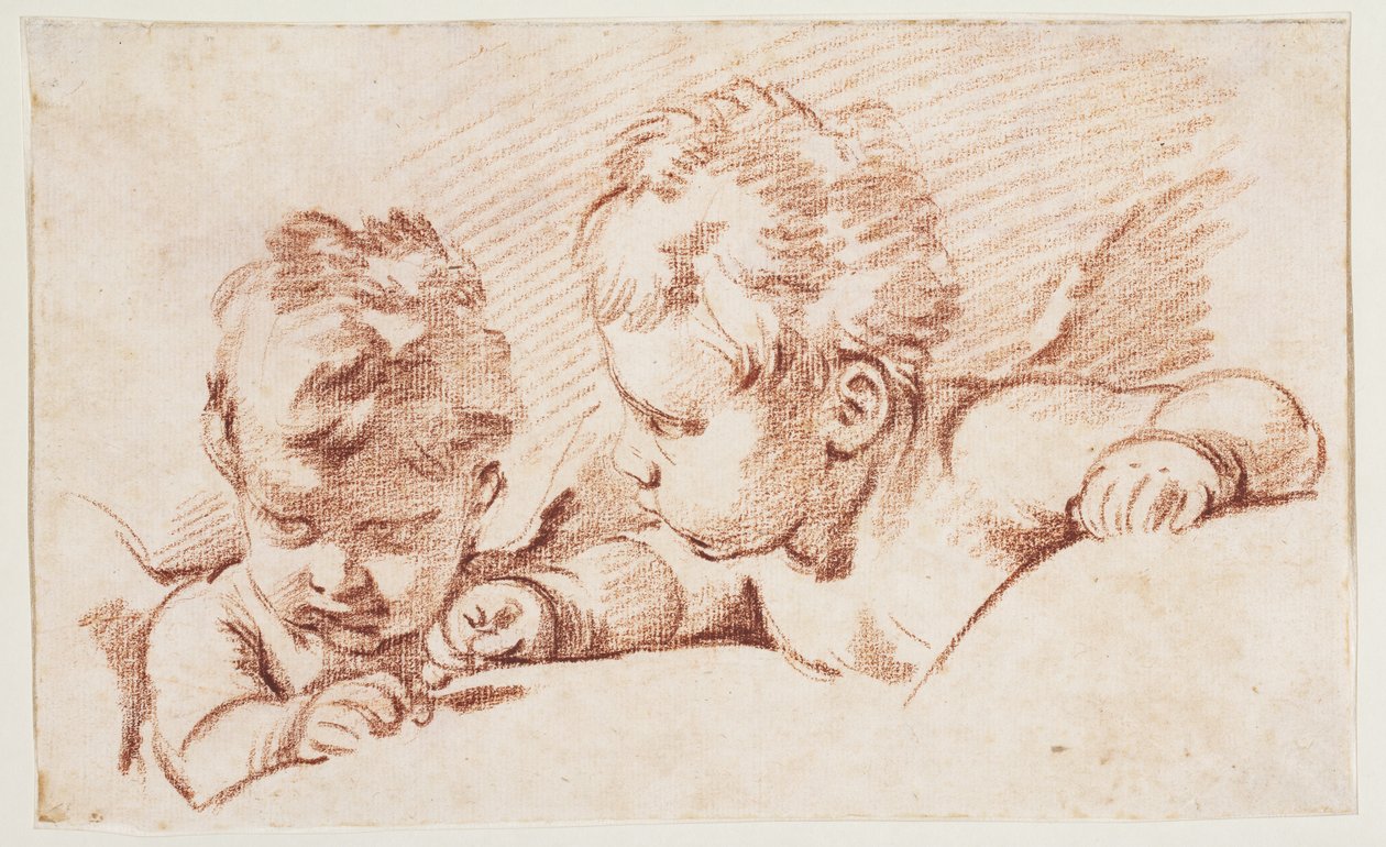 Dois putos. Rascunho para peça de porta em Amalienborg de François Boucher