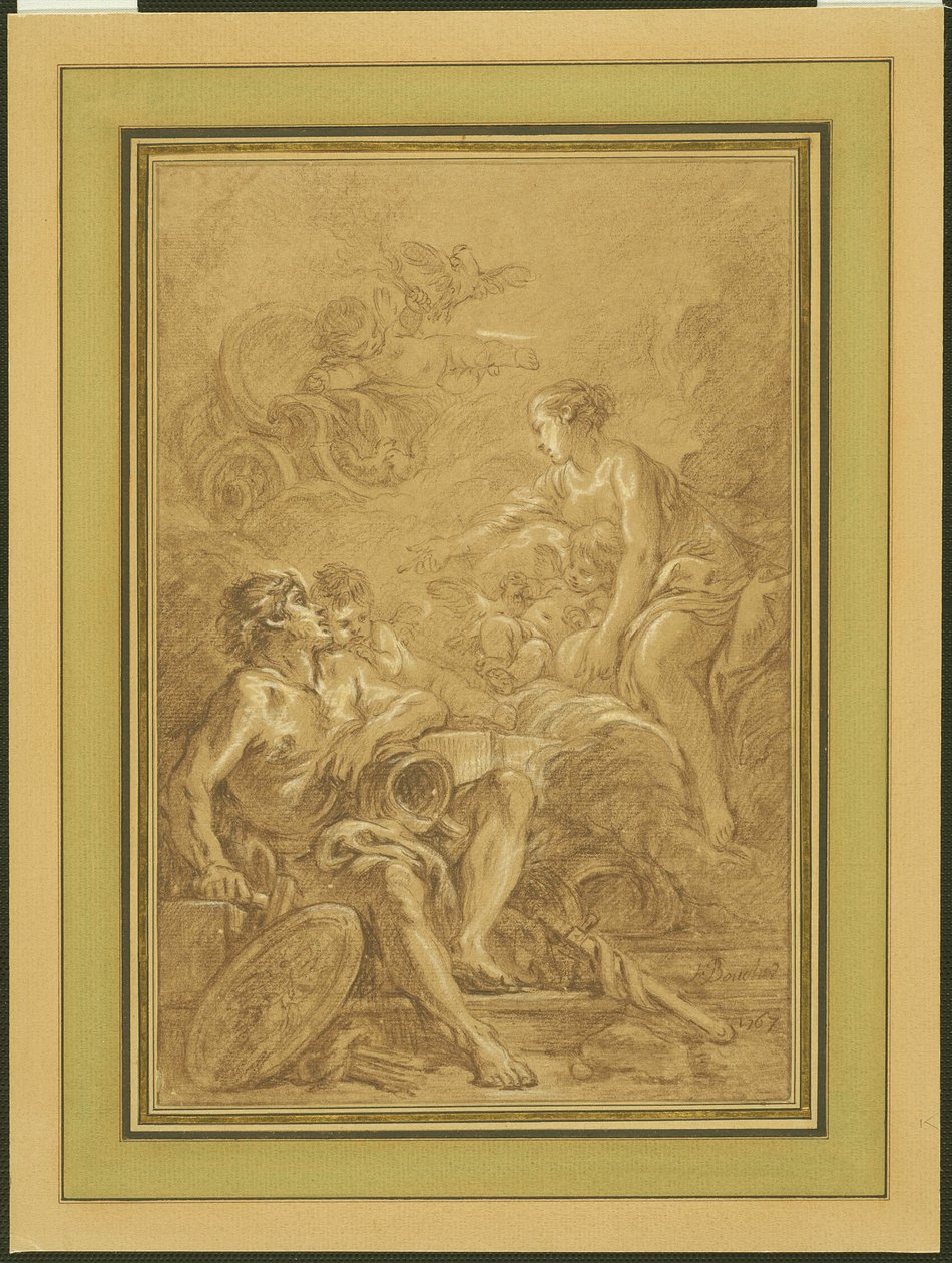 Vénus ordena a Vulcano que faça armas para Eneias de François Boucher
