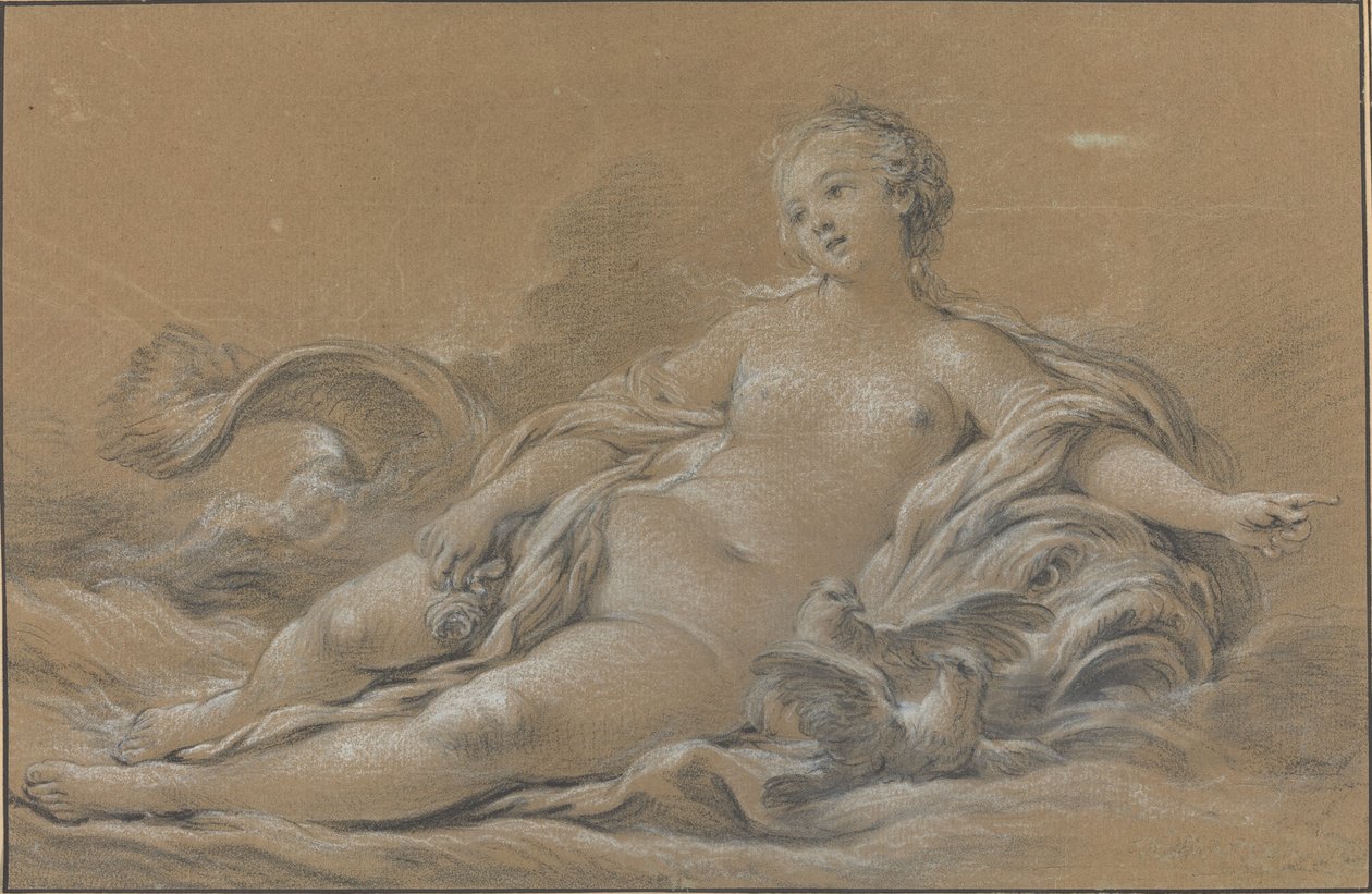 Vênus reclinada em um golfinho de François Boucher