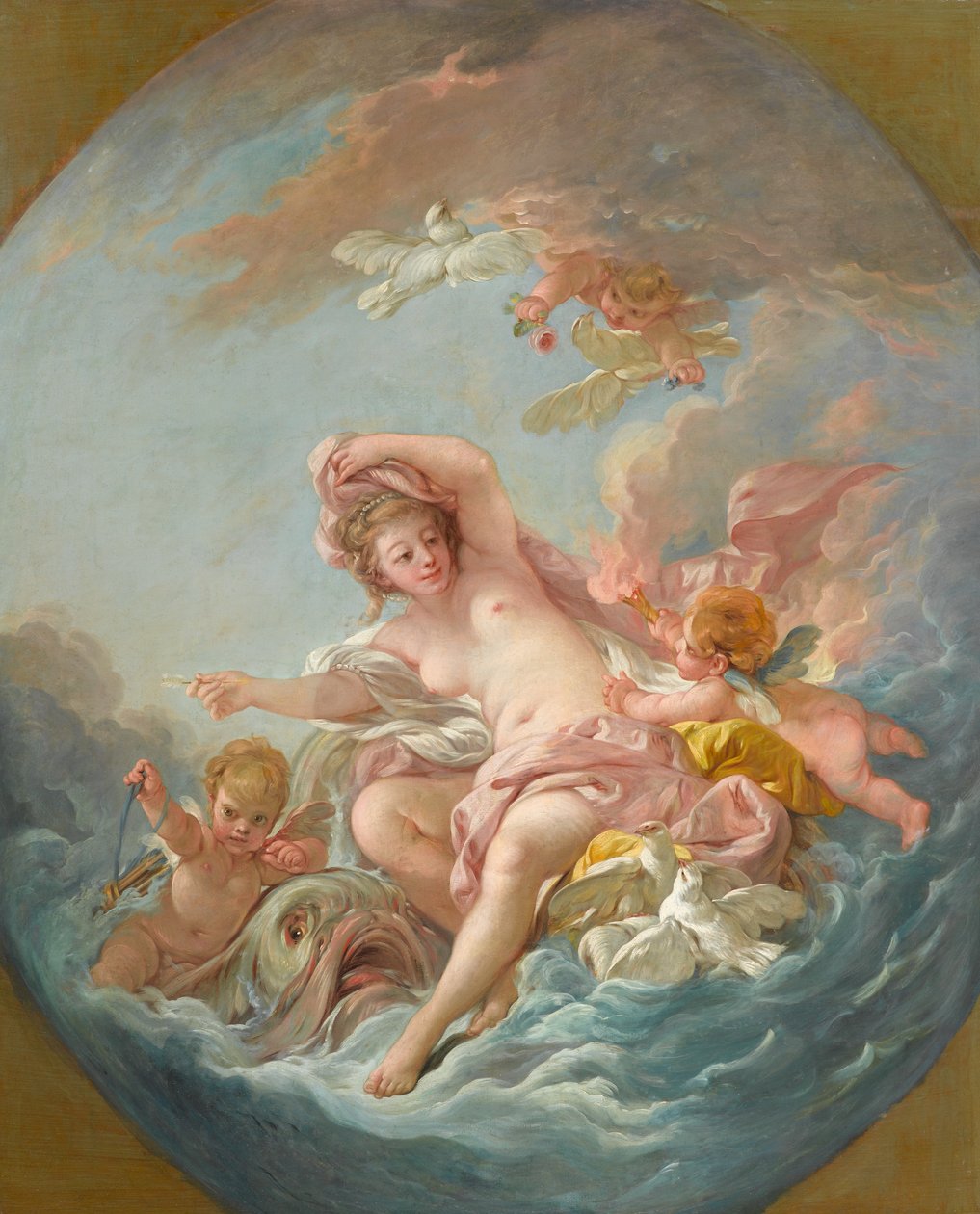 Vênus Nascendo das Ondas, c.1766 de François Boucher