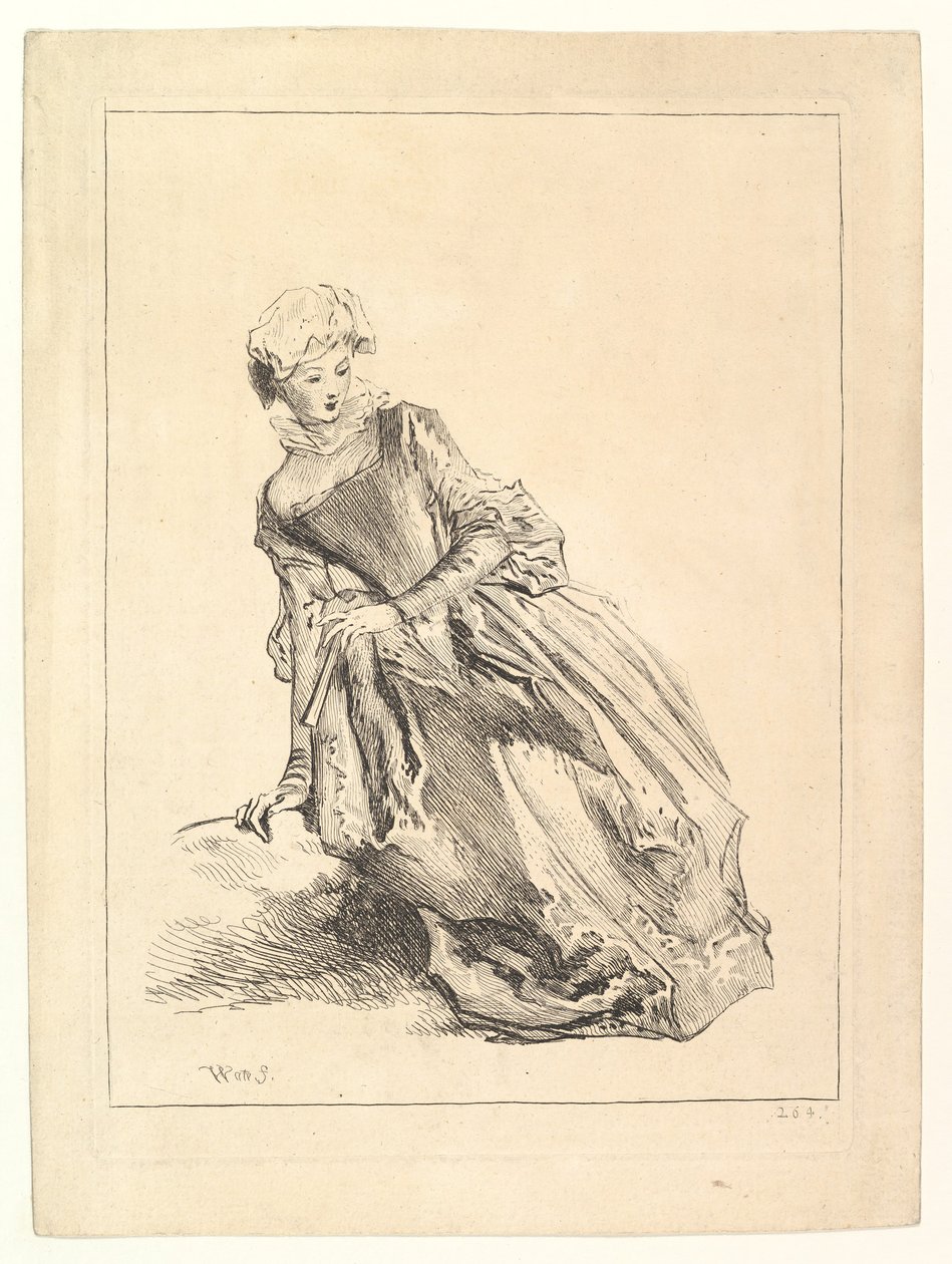 Mulher inclinada para a esquerda, 1722-28. de François Boucher