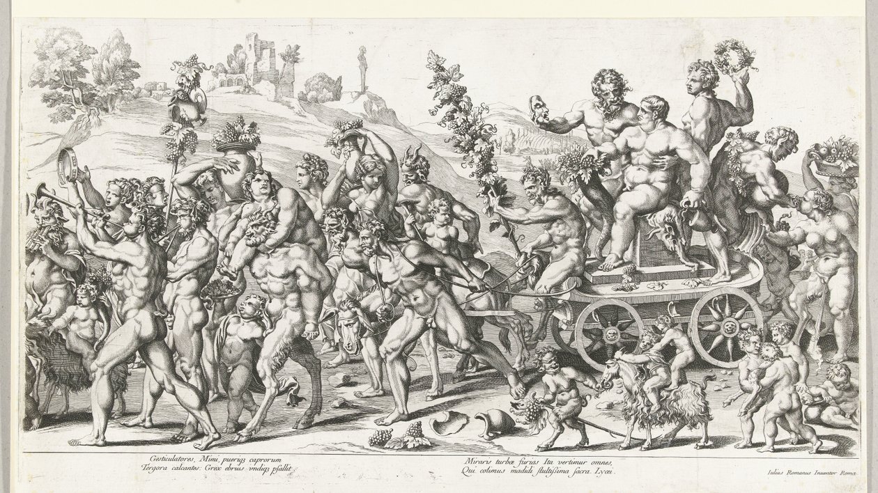 Triunfo de Baco, metade direita de François Chauveau (attributed to)