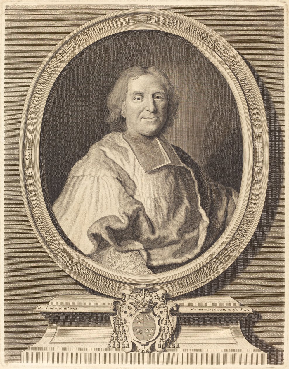 Cardeal Fleury de François Chereau I after Hyacinthe Rigaud