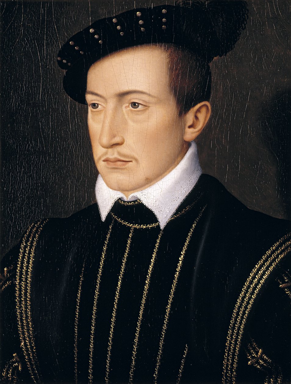 Guy XVIII, Comte de Laval, c.1540 (óleo sobre painel de carvalho) de François Clouet