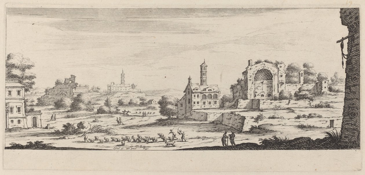 Vista do Templo do Sol em Roma de François Collignon after Israël Silvestre