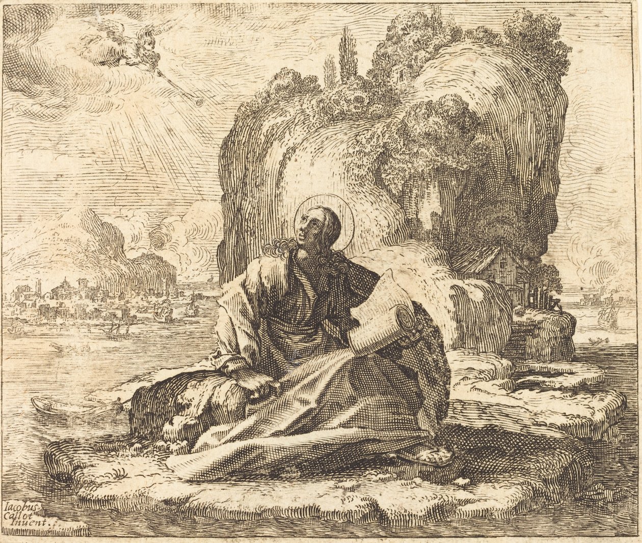 São João na Ilha de Patmos de François Collignon after Jacques Callot