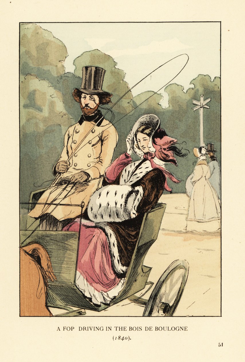 Um fop a conduzir no Bois de Boulogne de François Courboin