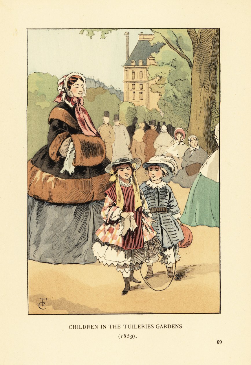 Crianças nos Jardins das Tulherias em 1859 de François Courboin