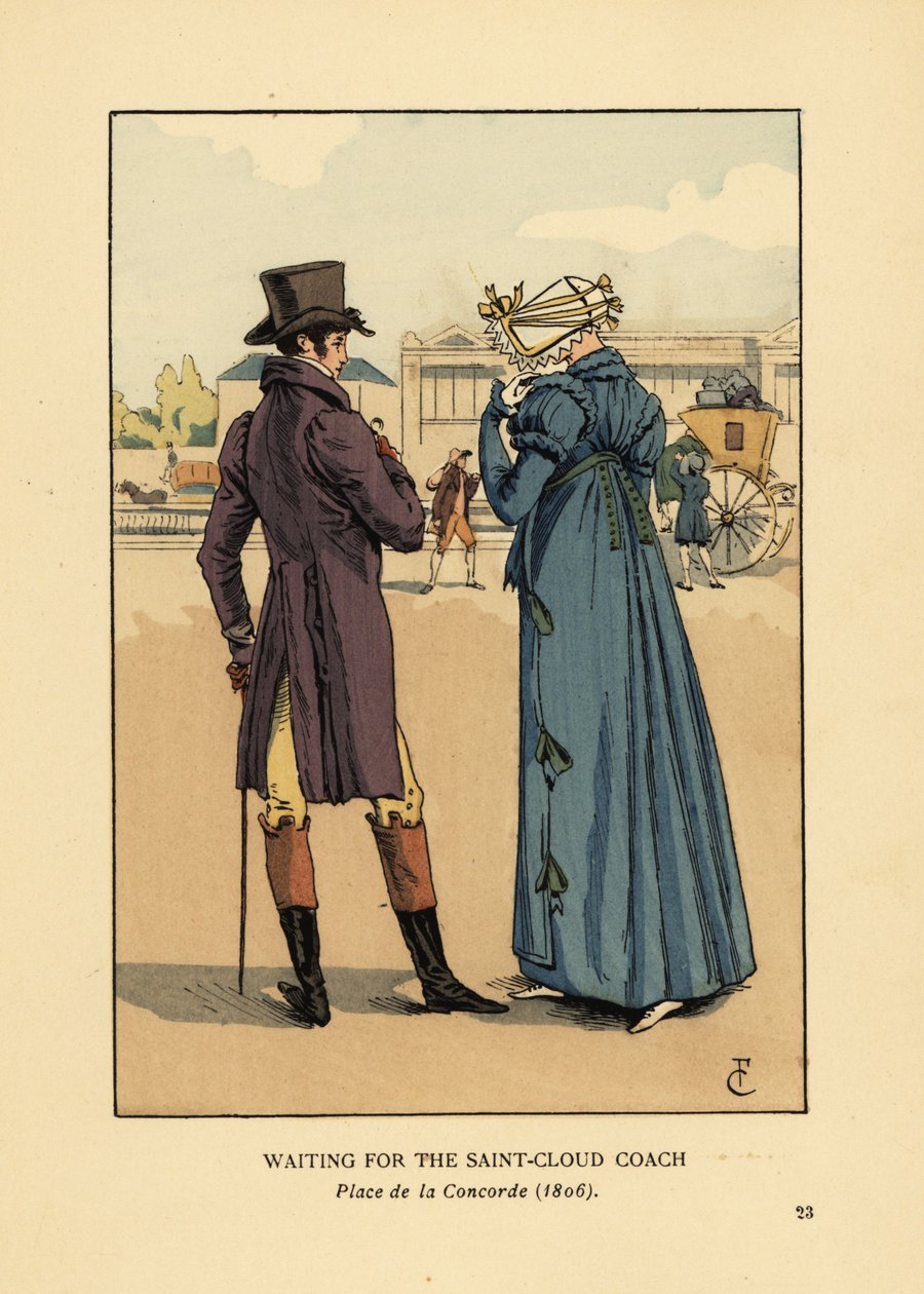 Casal à espera do treinador de Saint-Cloud, Place de la Concorde de François Courboin