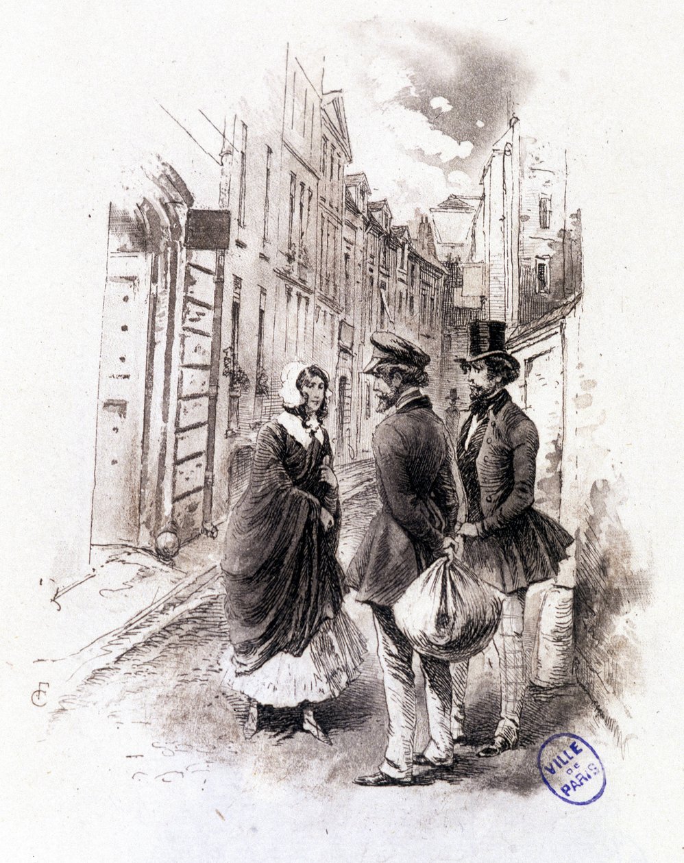 Ilustração do "Perfil de grisette" novo pertencente ao Receuil "Mimi de Pinson" de Alfred de Musset de François Courboin