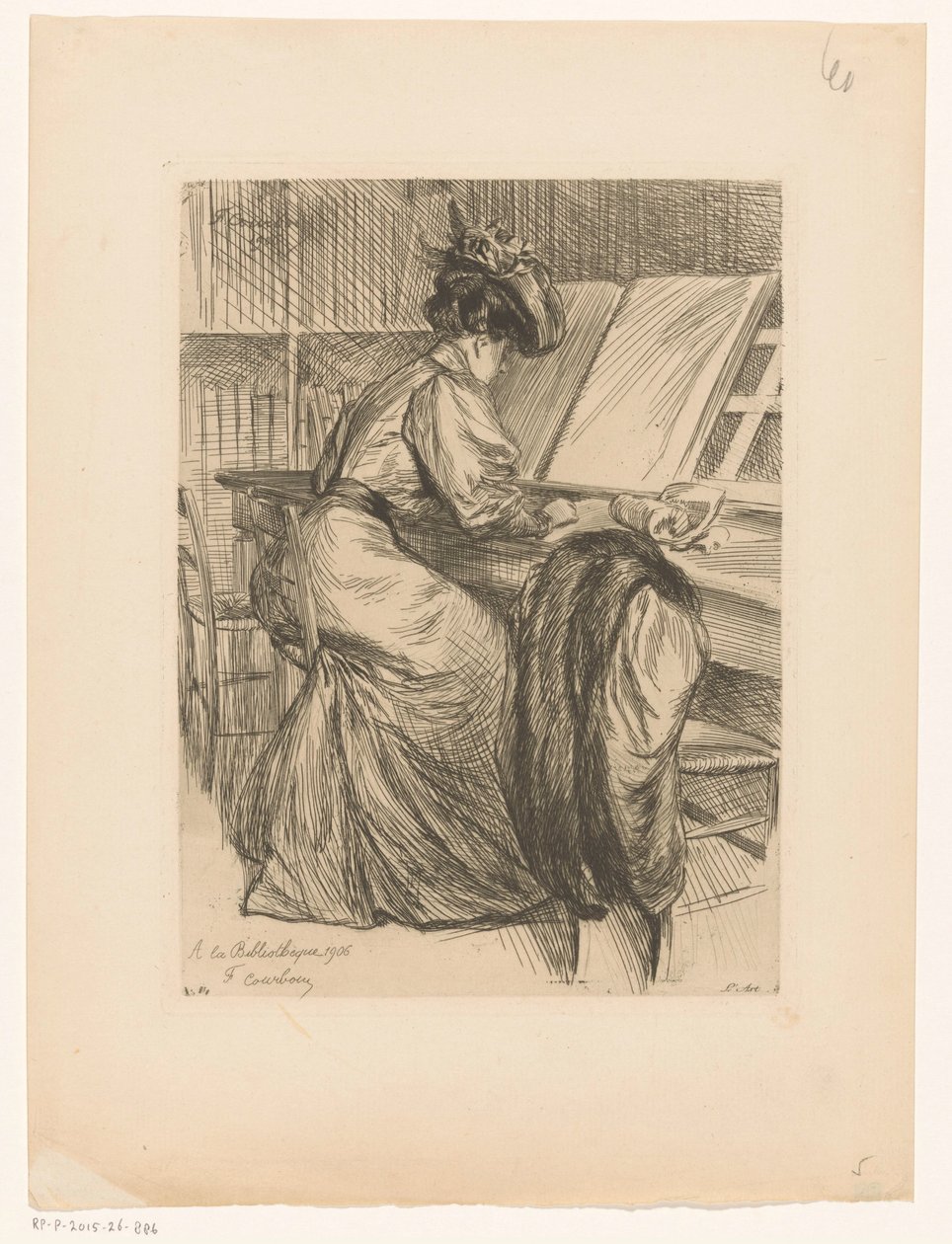 Leitura de uma mulher numa biblioteca
A la bibliothèque de François Courboin