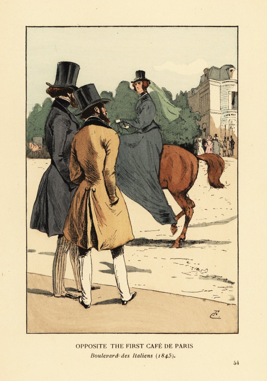 Em frente ao primeiro Café de Paris, Boulevard des Italiens de François Courboin