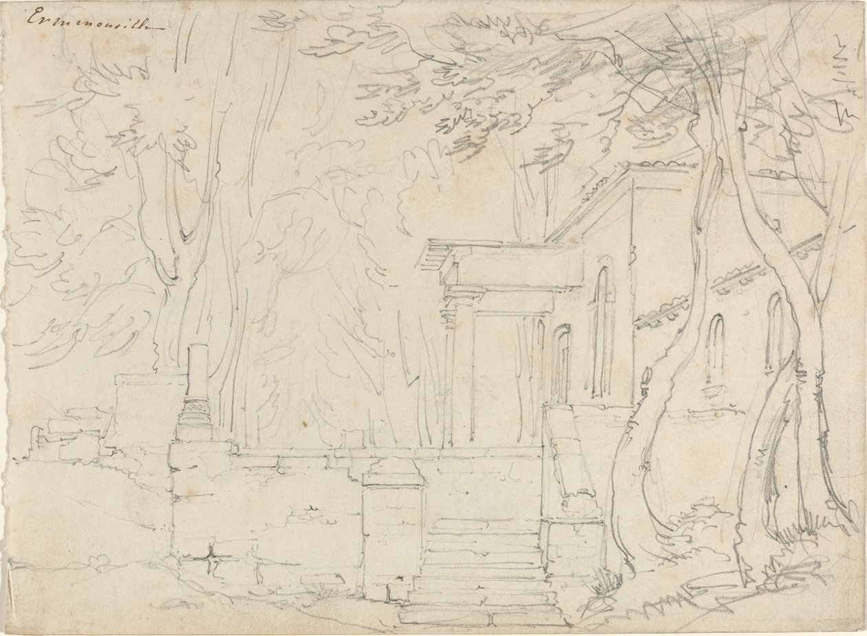 Casa com pórtico em Ermenonville de François Edouard Bertin