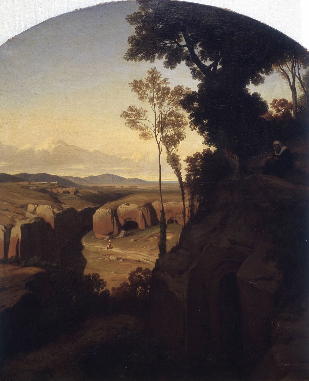 Vista das pedreiras de Cervara perto de Roma de François Edouard Bertin