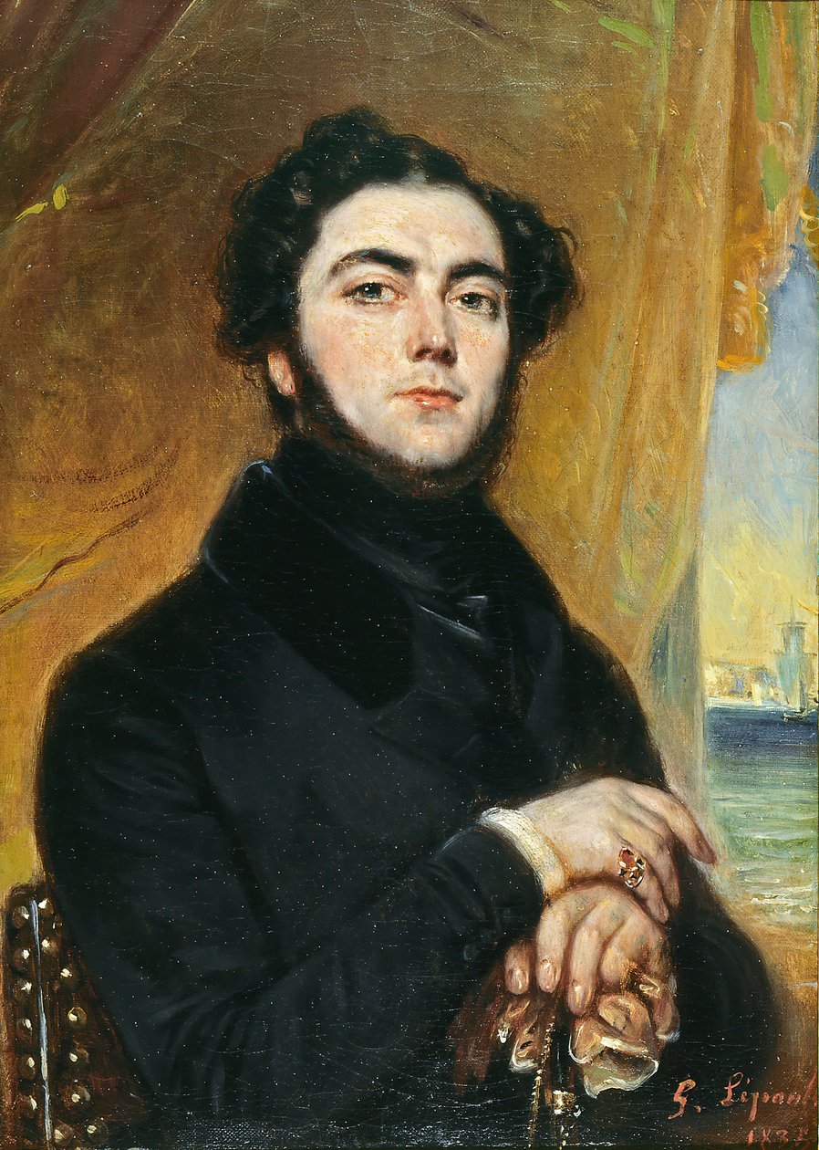 Retrato do romancista Eugène Sue 1804-1857, 1836. de François Gabriel Lépaulle