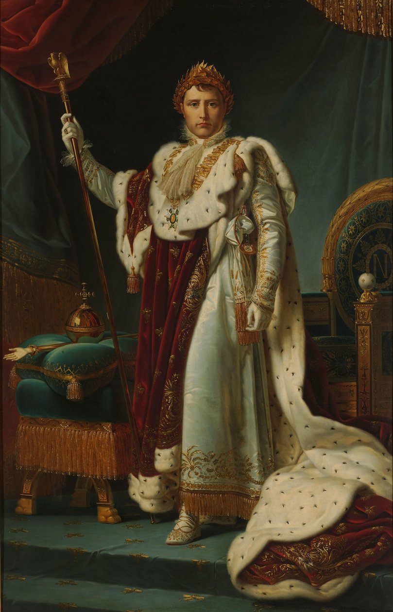 Retrato do imperador Napoleão I Imperador Napoleão I em vestes de coroação, 2 de dezembro de 1804 de François Gérard (workshop of)