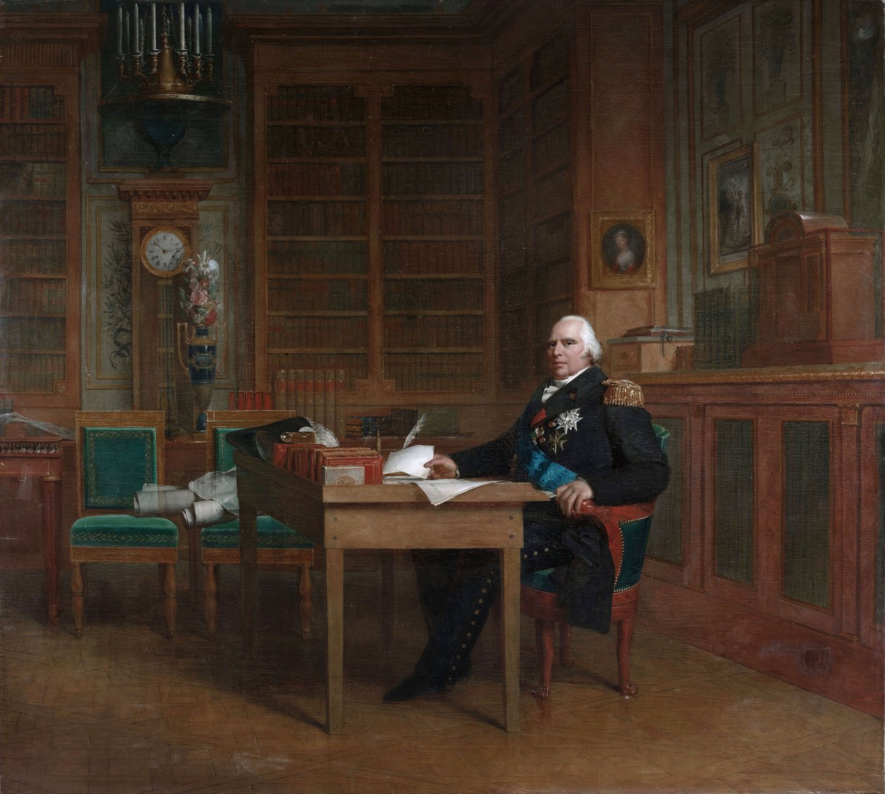 O rei Luís XVIII no seu gabinete nas Tulherias de François Gérard