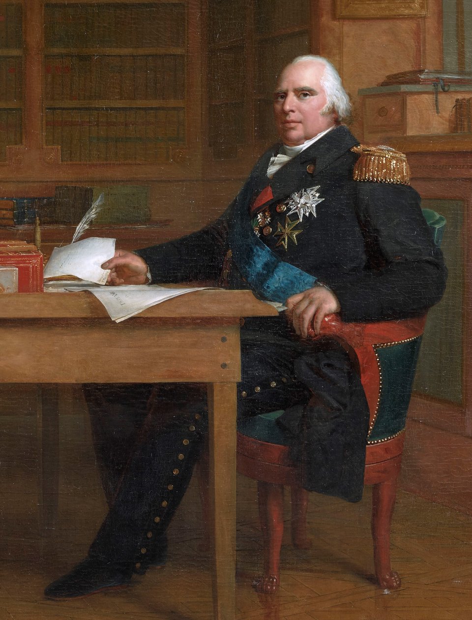 O rei Luís XVIII no seu gabinete nas Tulherias de François Gérard