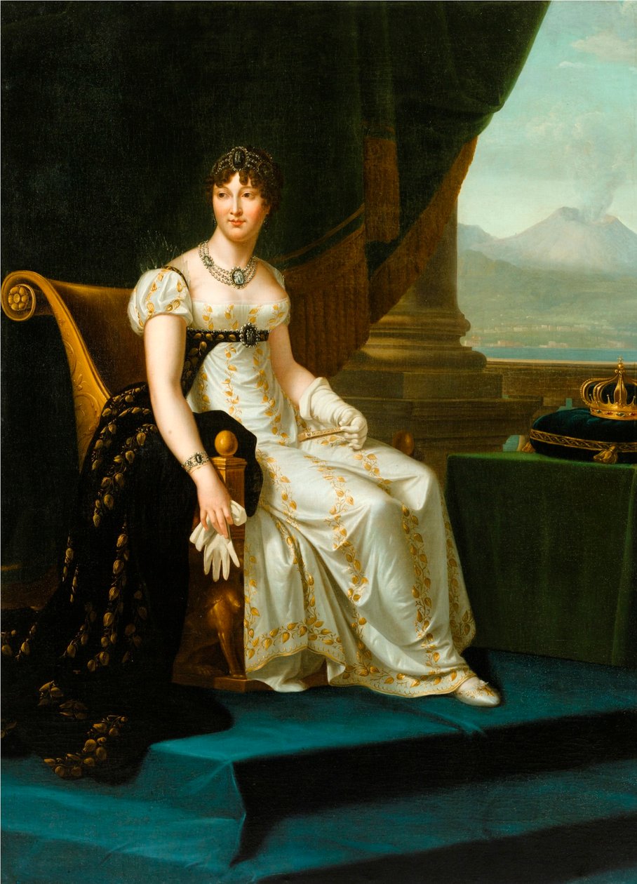 Retrato de Carolina Bonaparte, rainha de Nápoles e das Duas Sicílias, por François Gérard ou pelo seu atelier. de François Gérard