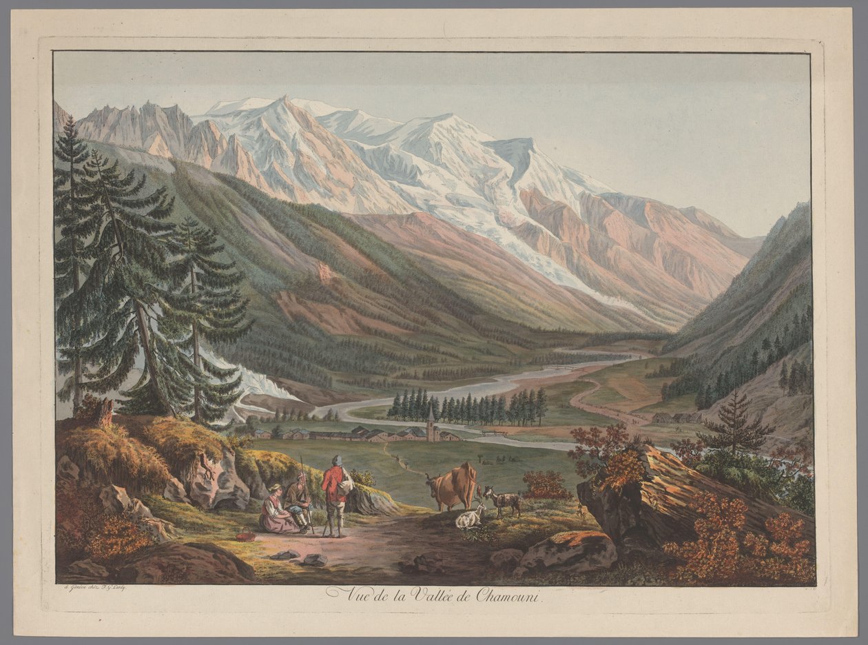 Vista do vale perto de Chamonix
Vue de la Vallée de Chamouni (título sobre o objecto) de François Guillaume Lardy (possibly)
