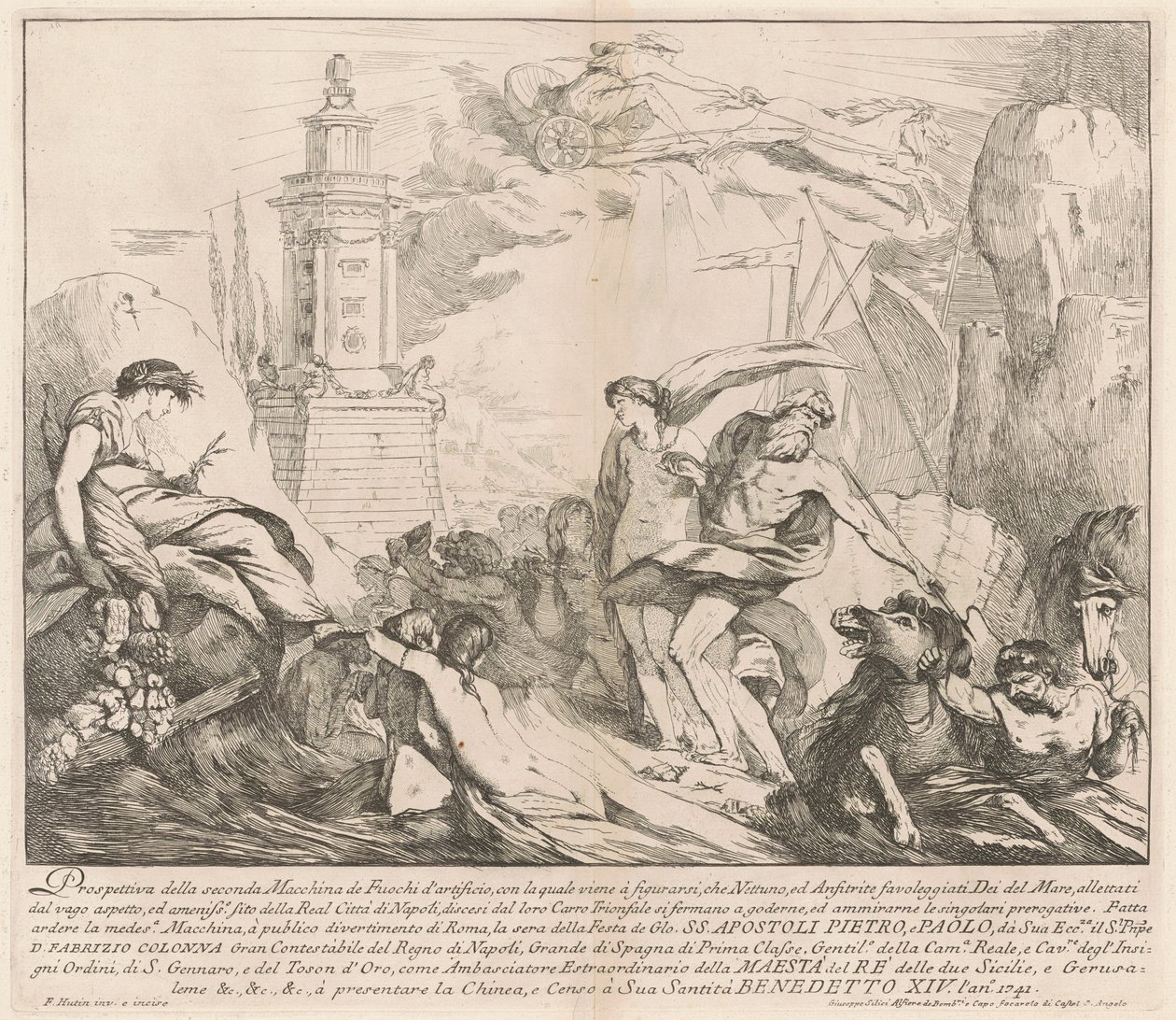 A Seconda Macchina para a Chinea de 1741: Netuno e Anfitrite de François Hutin