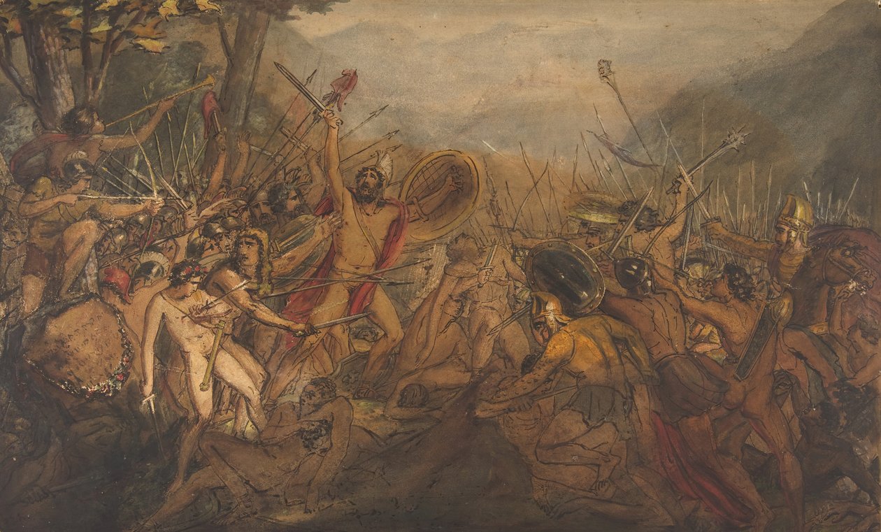 Cena de batalha, século XIX. de François Joseph Heim