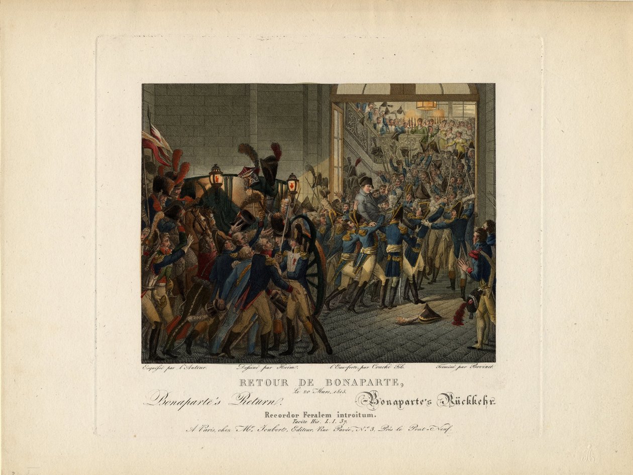 Napoleão retornando da ilha de Elba, 1815 de François Joseph Heim