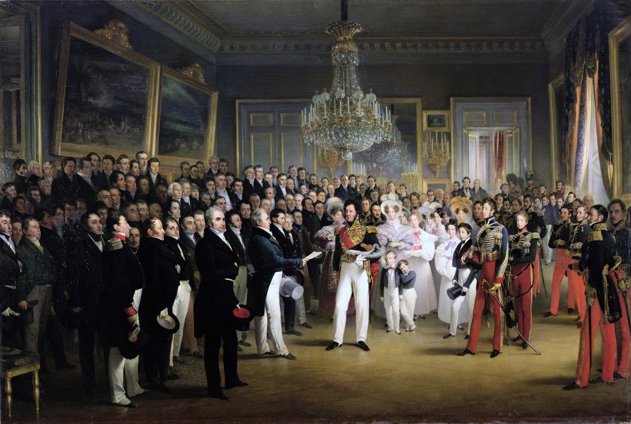 A Câmara dos Deputados no Palais Royal Convocando o Duque de Orleans, 7 de agosto de 1830 de François Joseph Heim