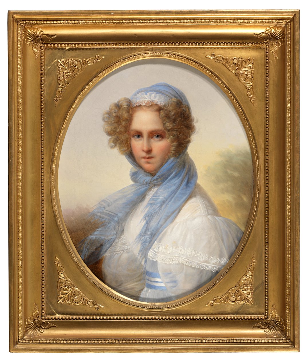 Retrato de Miss Kinsoen (óleo sobre tela) de François Joseph Kinsoen