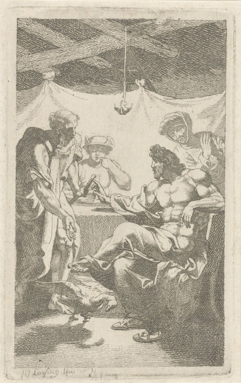 Júpiter e Mercúrio em Filemon e Baucis de François Joseph Lonsing