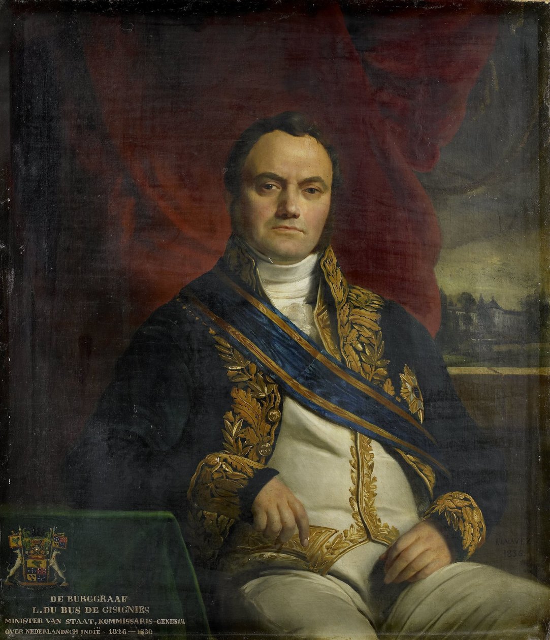 Retrato de Léonard Pierre Joseph, Visconde du Bus de Gisignies, Comissário Geral de François Joseph Navez