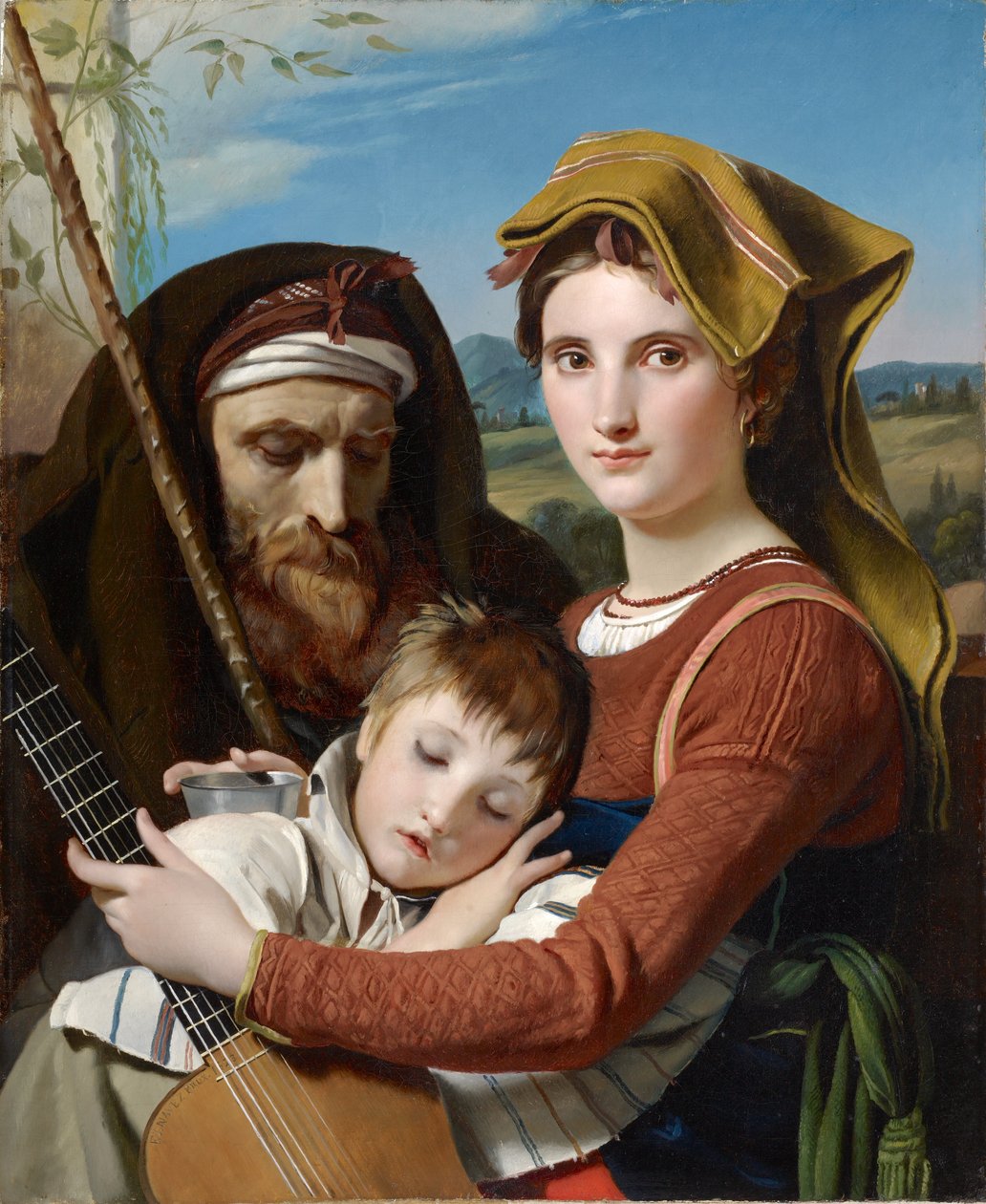 Família pastor romana no Campagna, 1823 de François Joseph Navez
