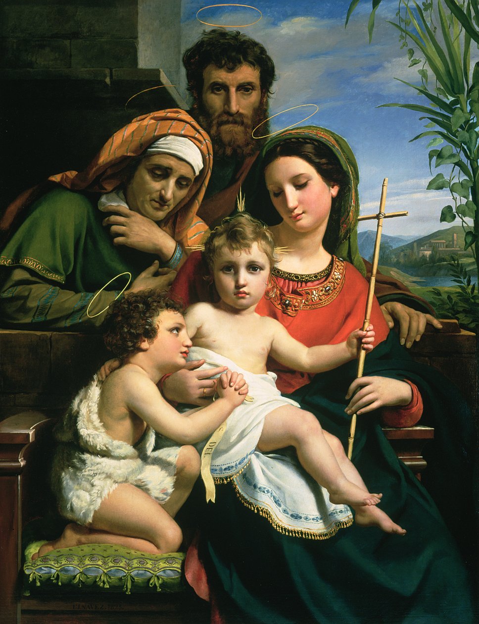 A Sagrada Família com os Santos João Baptista e Isabel, 1823 de François Joseph Navez
