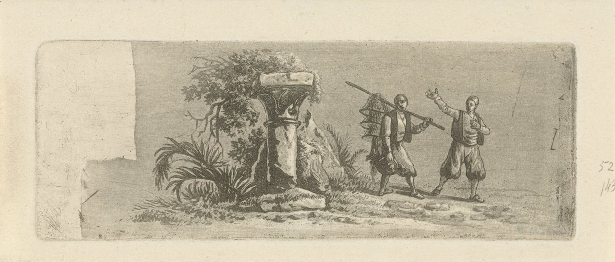 Paisagem com dois pescadores gregos de François Joseph Pfeiffer (II)