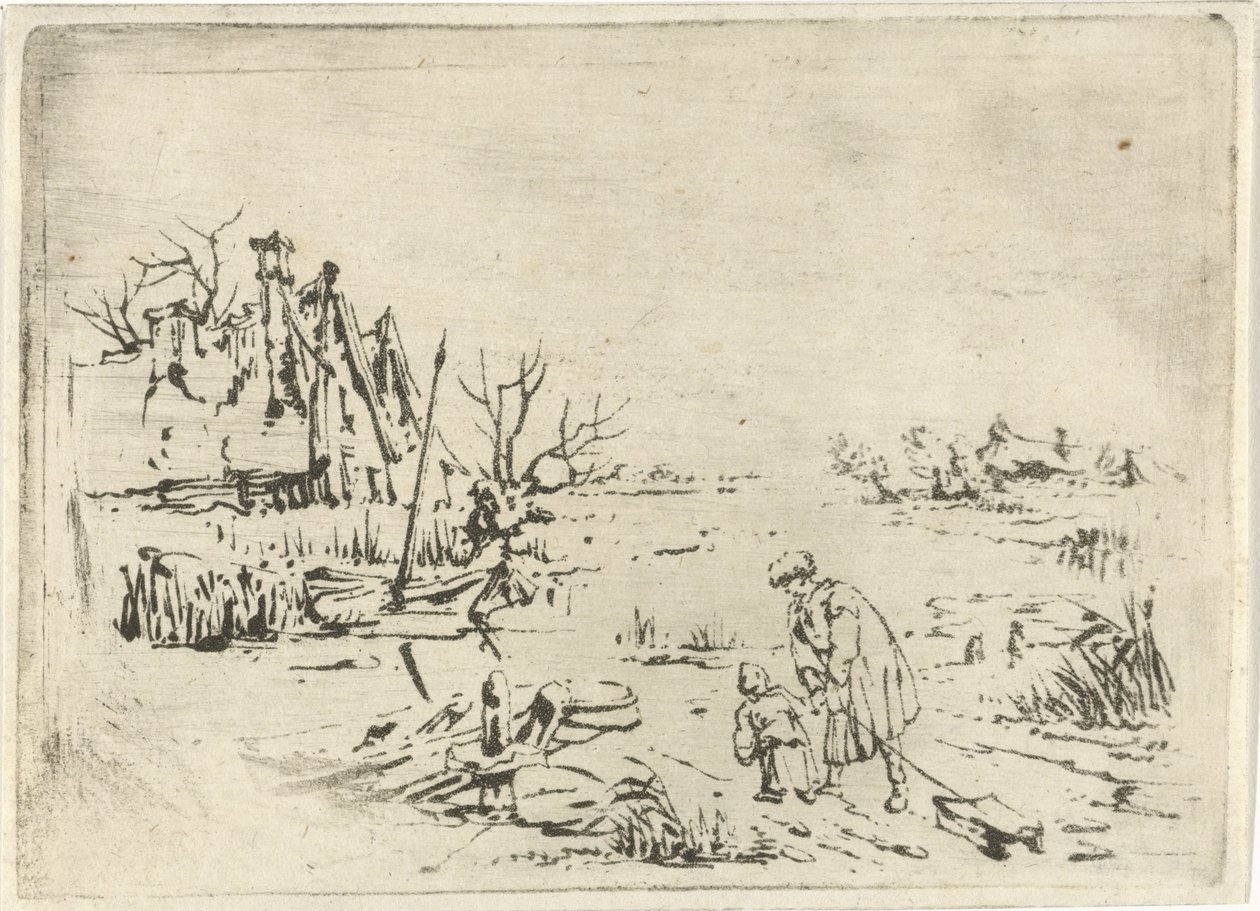Paisagem de inverno com fazendas de François Joseph Pfeiffer (II)